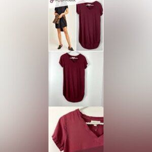 Anthropologie cloth & stone v neck shirt dress size large like new condition